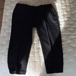 J. Crew Women's Black Capris. Wool. Cuff hem. 12P.